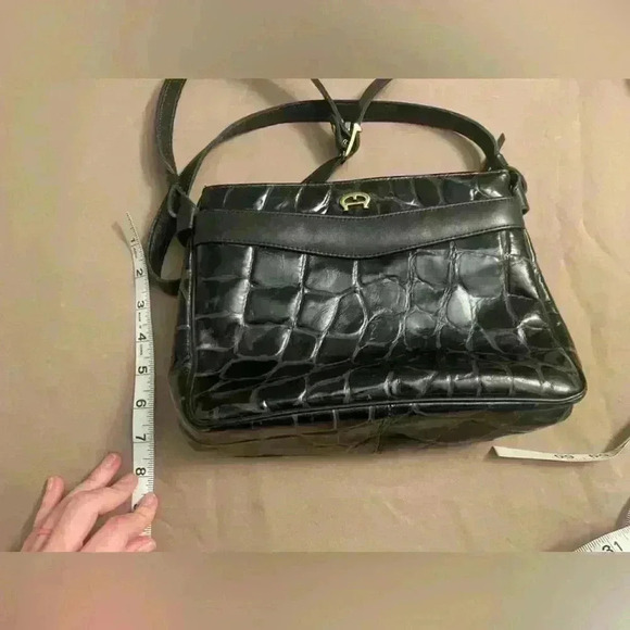 Etienne Aigner Leather Shoulder Bag - Black - One Size - Picture 15 of 17